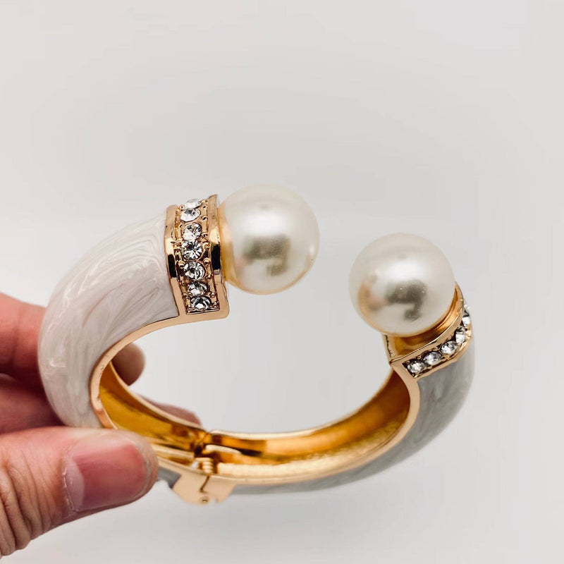 Enamel And Pearl Bracelet