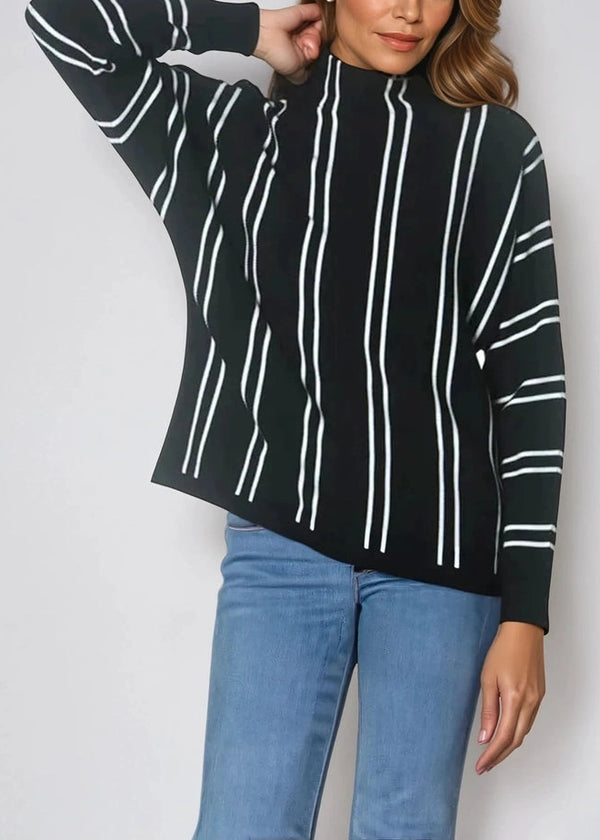 Vertical Funnel Neck Sweater