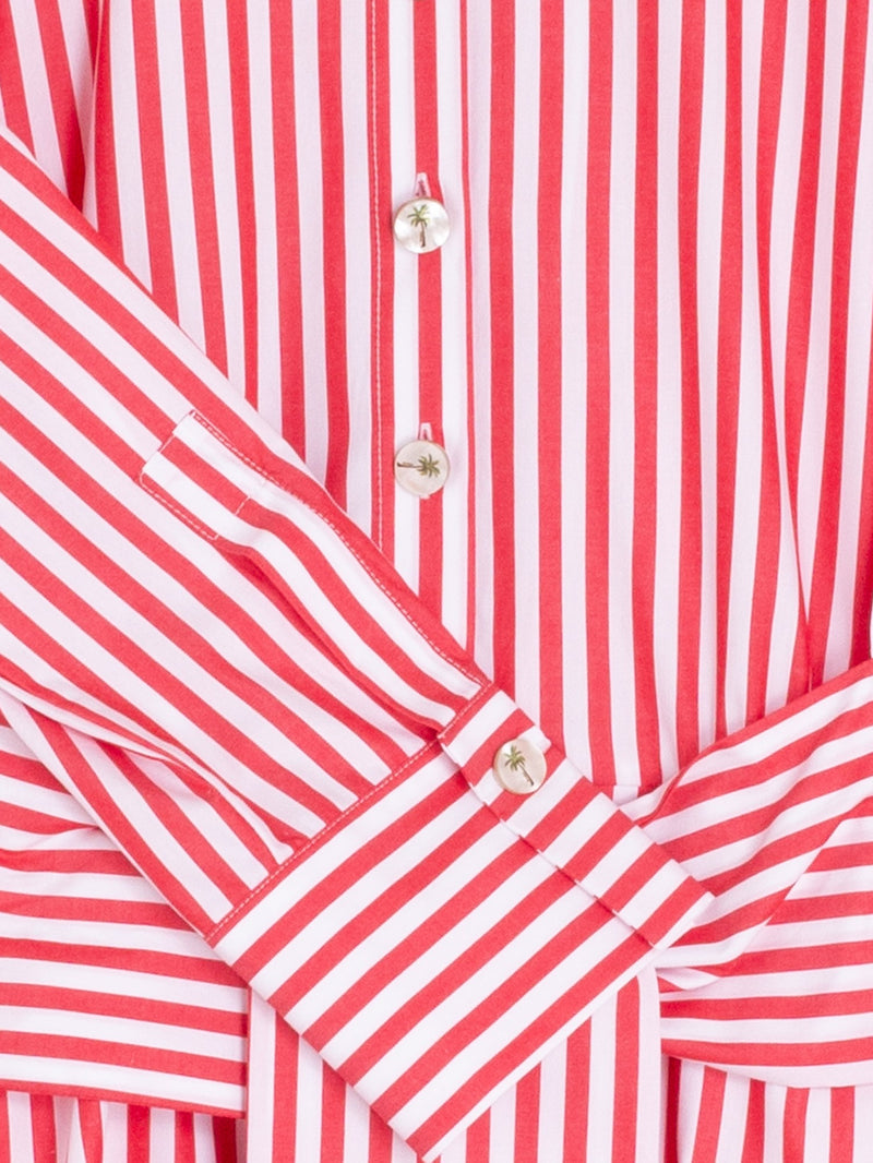 Red/White Bow Stripe Dress