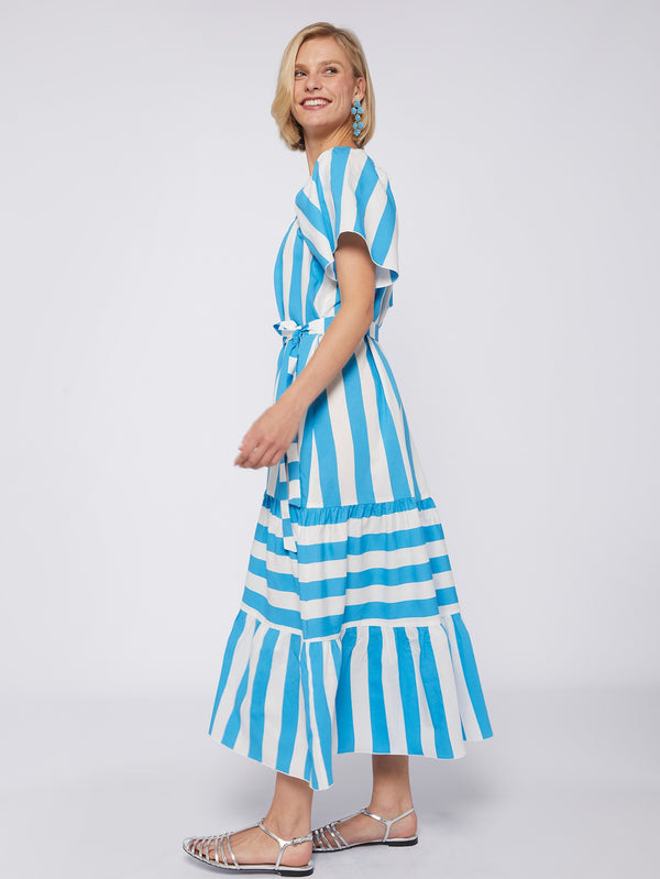 Palmira Turquoise Stripes Dress