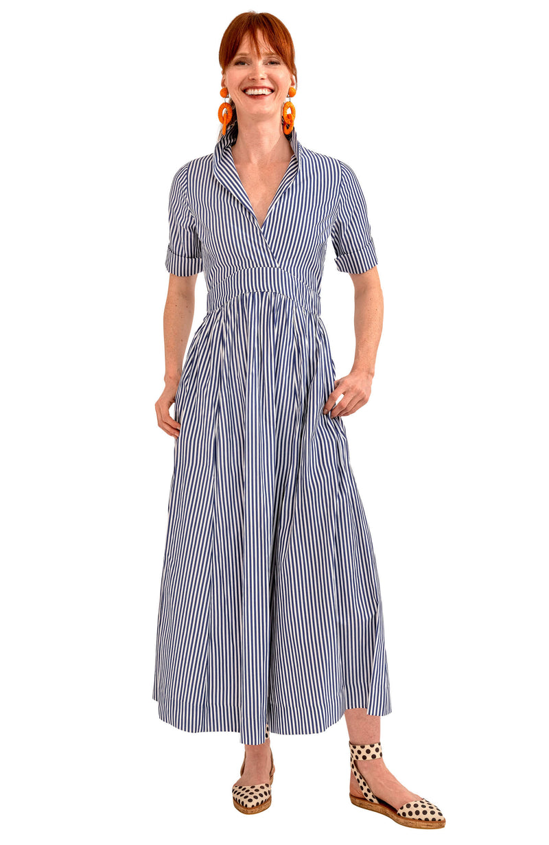 June Stripe Dress - 2 Colors XS Navy