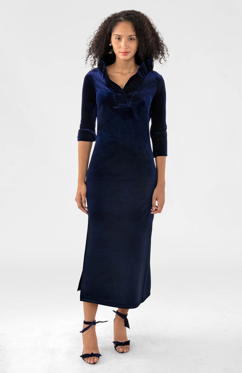 Ruffneck Midi/Maxi Dress - Silky Velvet