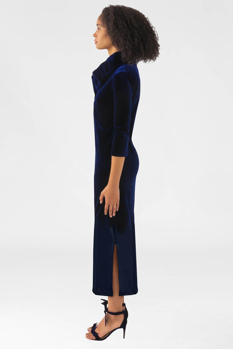 Ruffneck Midi/Maxi Dress - Silky Velvet