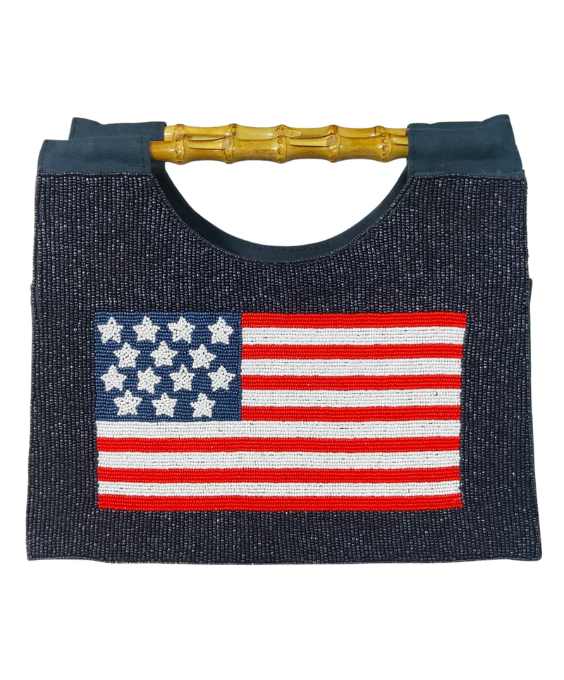 Narragansett Beaded American Flag Purse
