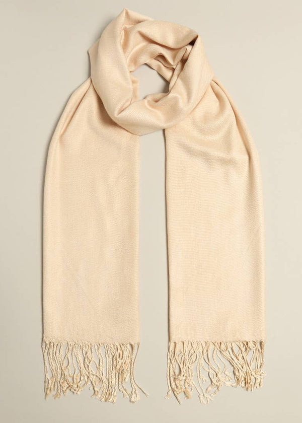 Pashmina Shawl Scarf Wrap with Fringe - 2 Colors