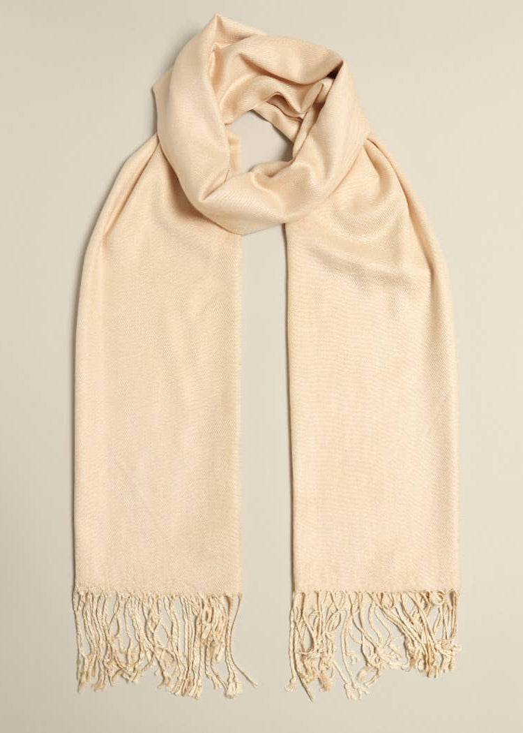 Pashmina Shawl Scarf Wrap with Fringe - 2 Colors