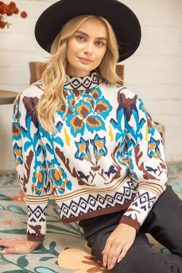 Multi Color Abstract Sweater