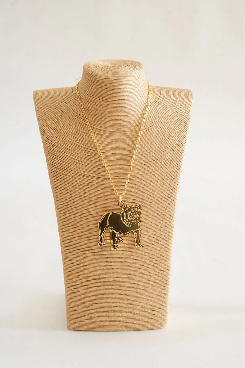 Big Flat Bulldog Necklace