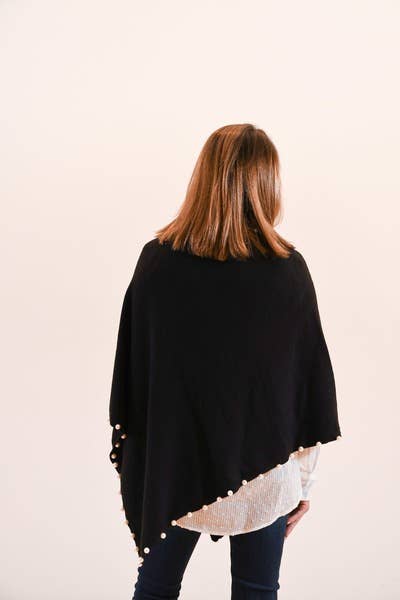 The Peyton Pearl Poncho in Black