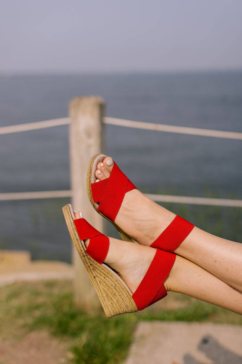 Cannon Espadrille Wedge Sandal - Red