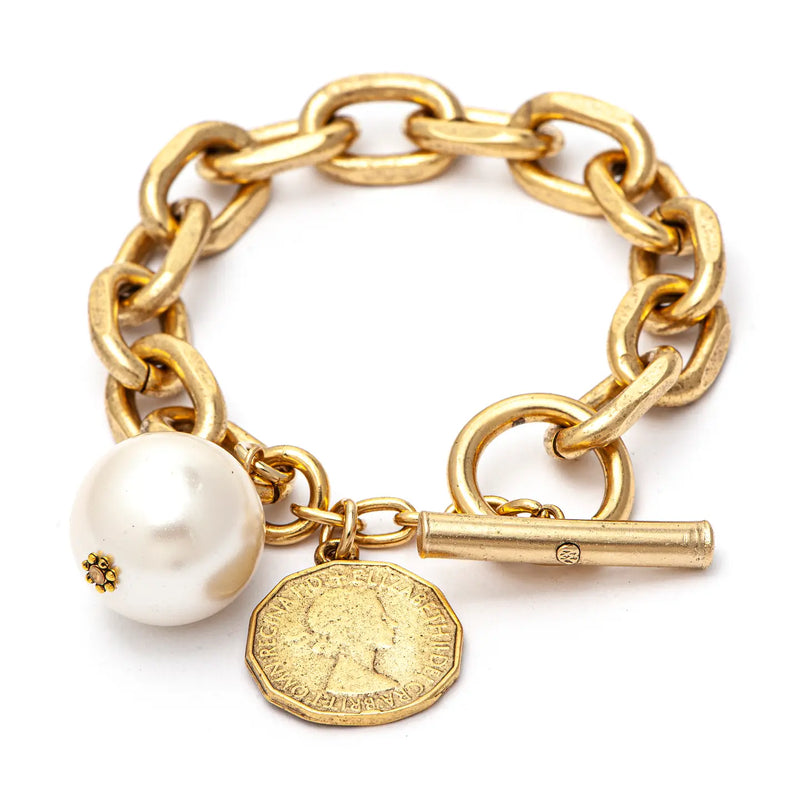 Cuero Gold Bracelet w/ Pearl