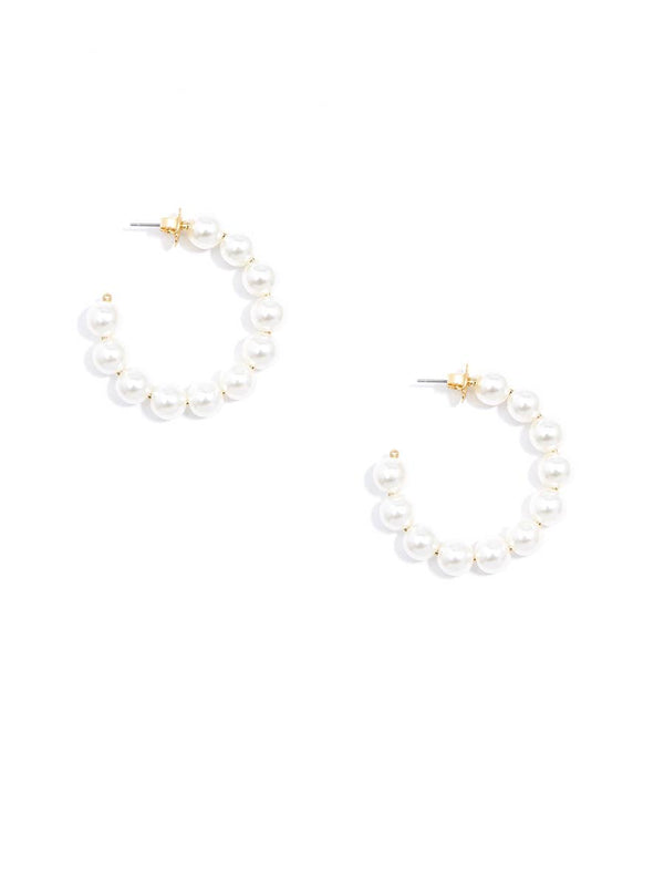 The Classic Pearl Hoop Earrings: Pearl