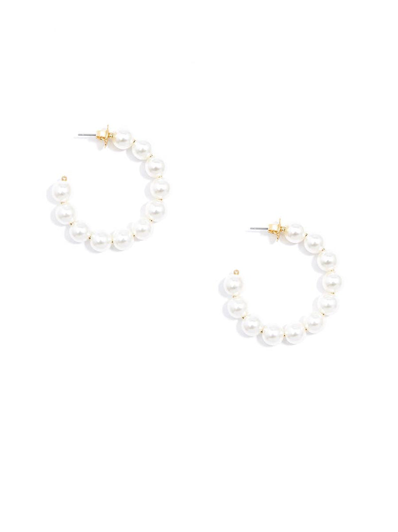 The Classic Pearl Hoop Earrings: Pearl