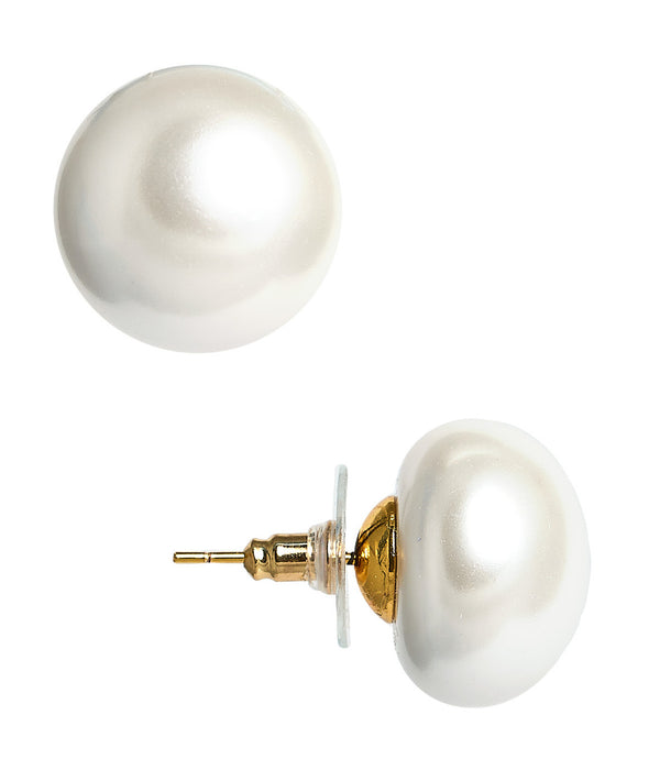 18mm Barrett Flat Pearl Studs