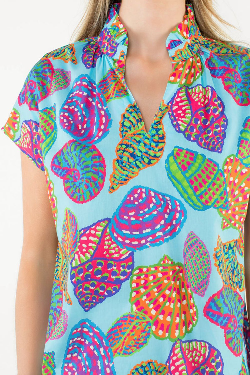 Short Sleeve Shell Print Top