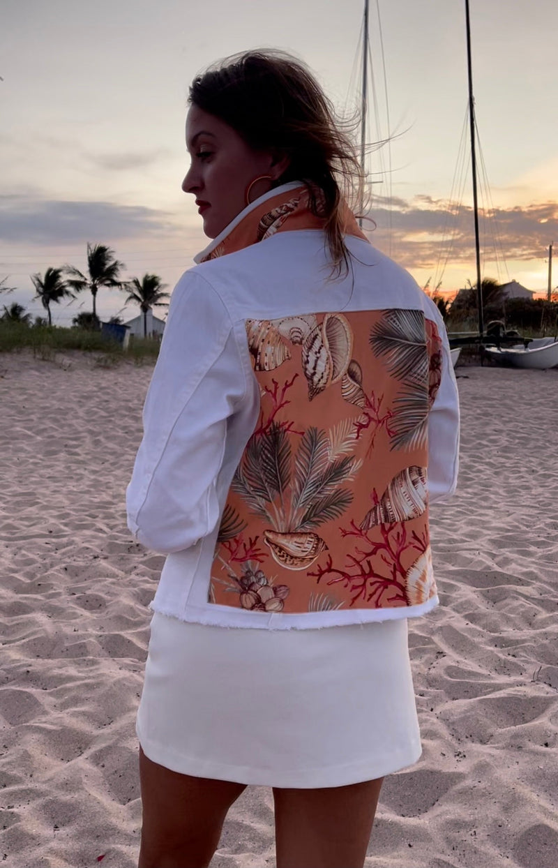 The White Denim Jacket / Sunset Shells