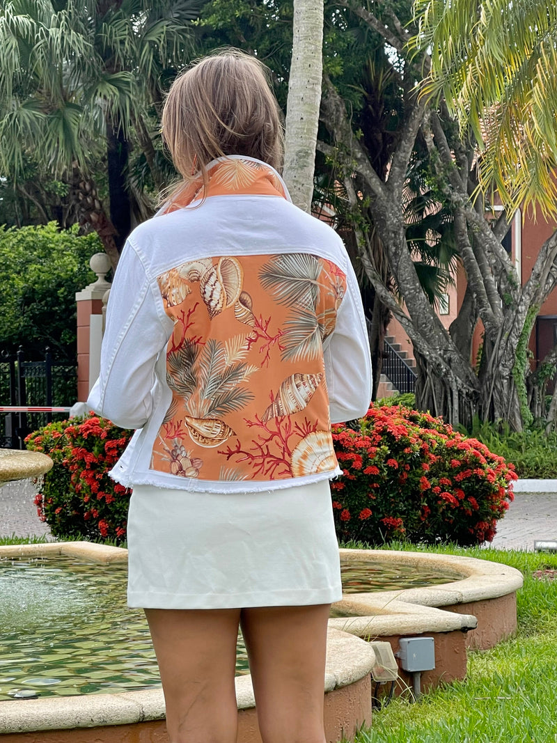 The White Denim Jacket / Sunset Shells