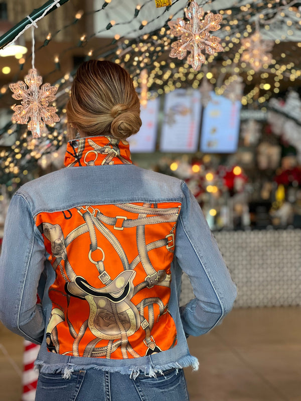 The Light Denim Jacket / Orange Equestrian