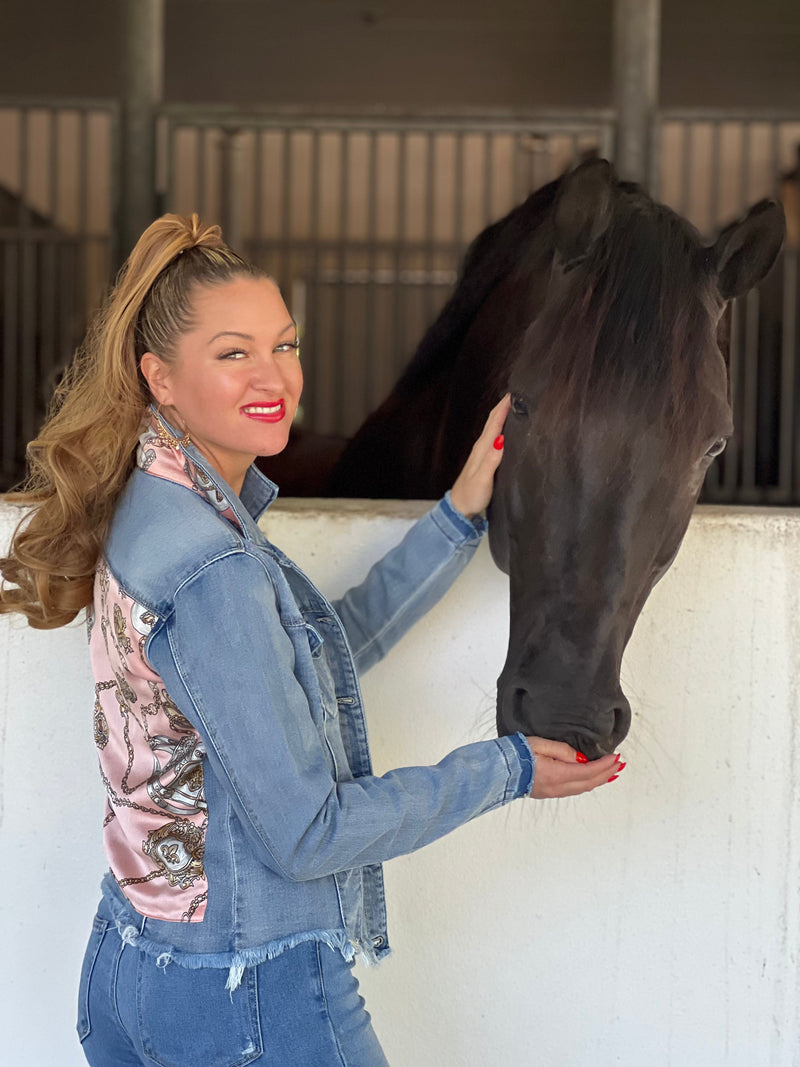 The Light Denim Jacket / Blush Stirrup