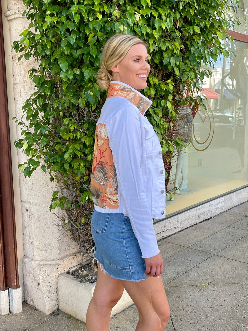 The White Denim Jacket / Sunset Shells