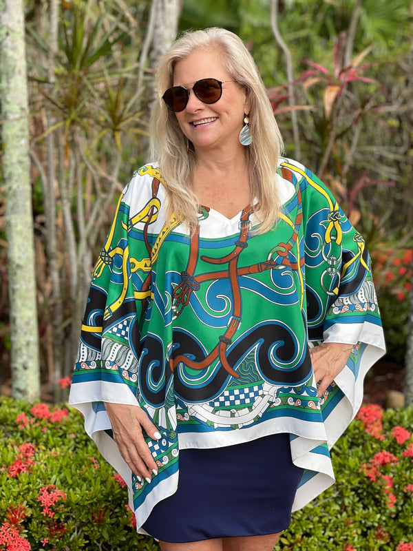 Tunic / Green Swirl and Straps