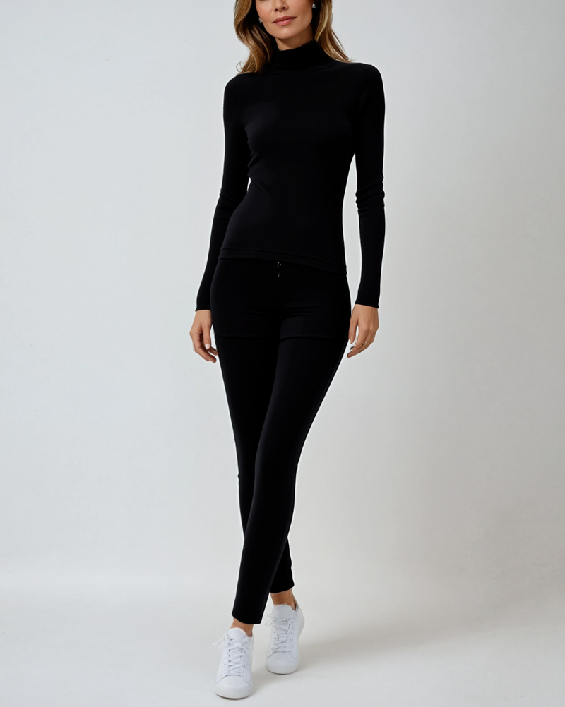 Mockneck w/ Button Sleeve - 2 Colors