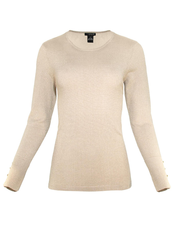 Shimmer Jewel Neck Sweater