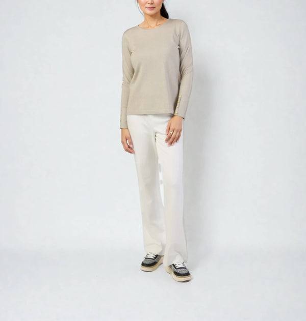 Shimmer Jewel Neck Sweater