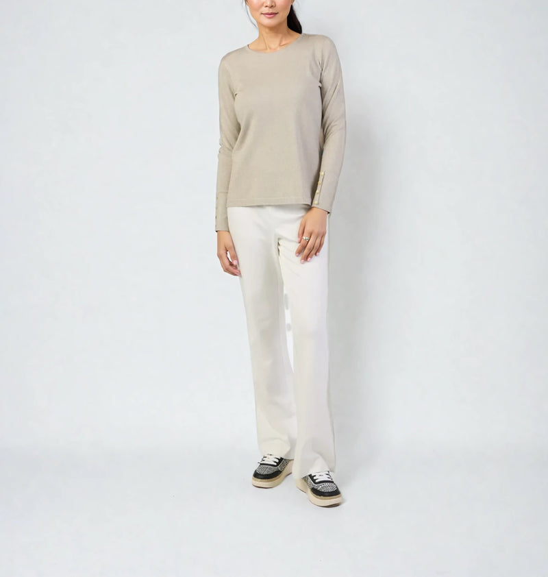 Shimmer Jewel Neck Sweater