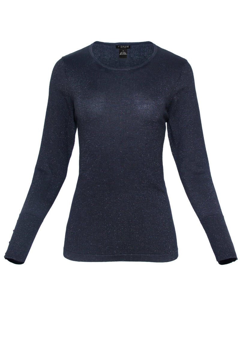 Shimmer Jewel Neck Sweater