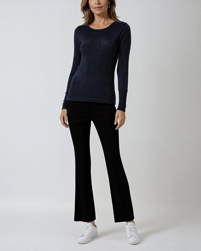 Shimmer Jewel Neck Sweater