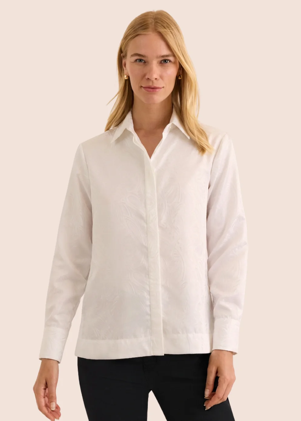 Margot Long Sleeve Paisley Jacquard Shirt