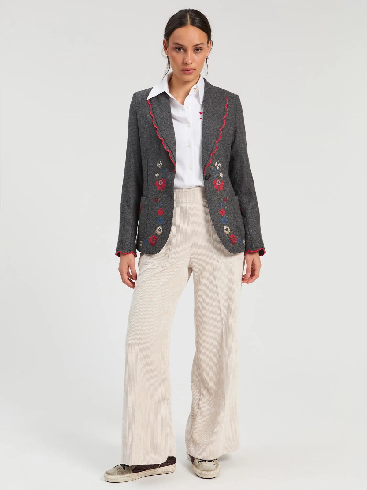 Gray Tweed Hearts Jacket