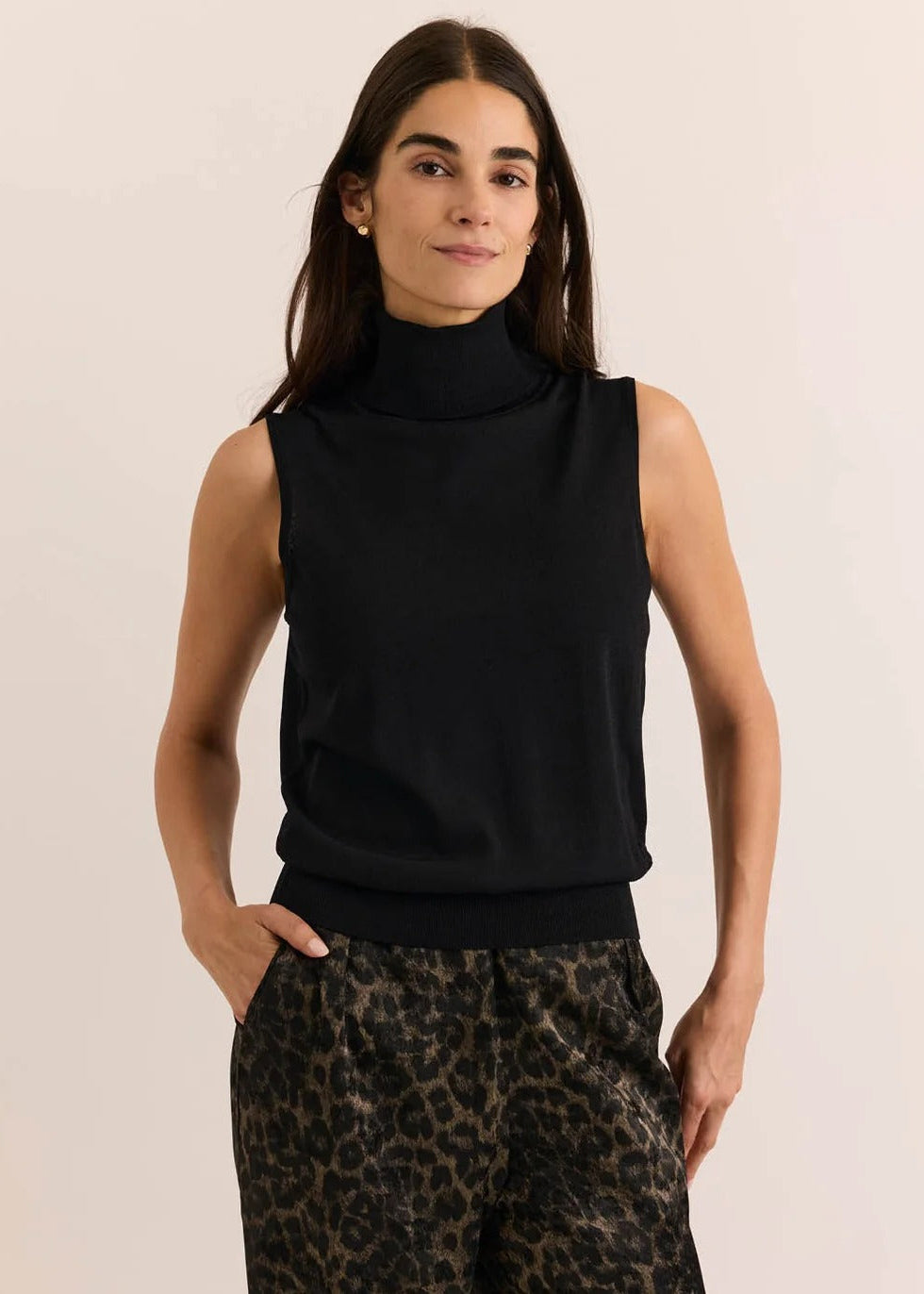 Ashley Sleeveless Turtleneck Sweater Tank