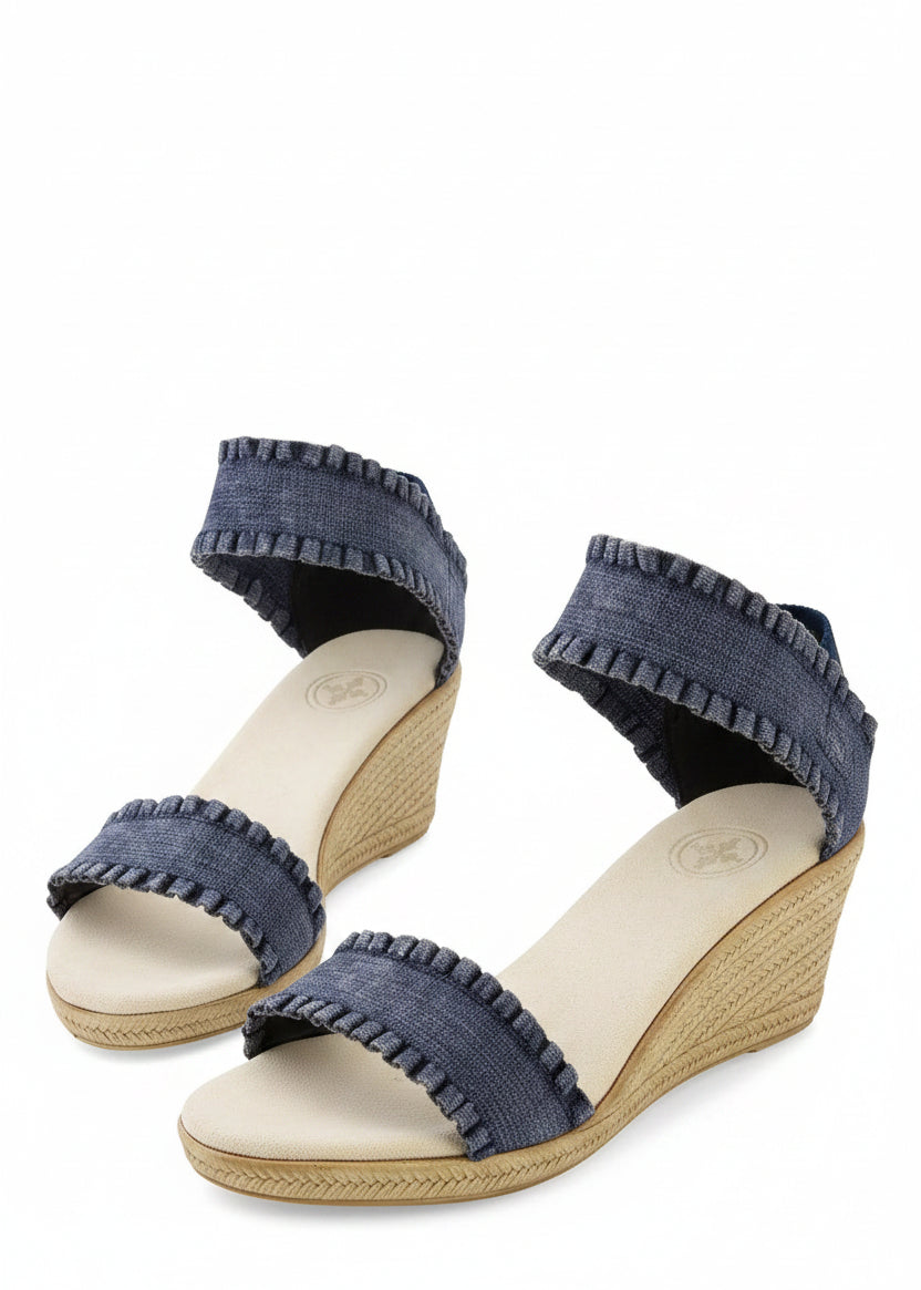 Mana - Ruffle Wrap Tall Espadrille Wedge