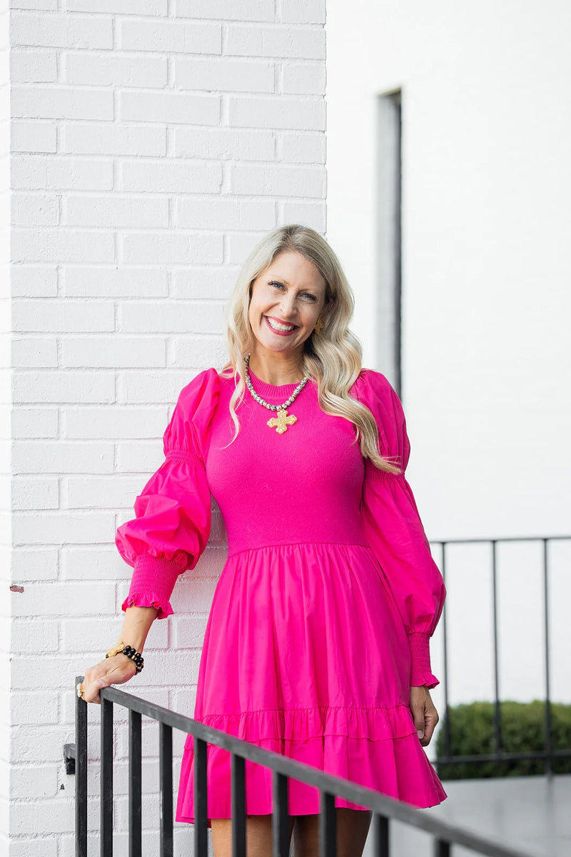 18" Dalmatian Jasper with Crown Cross