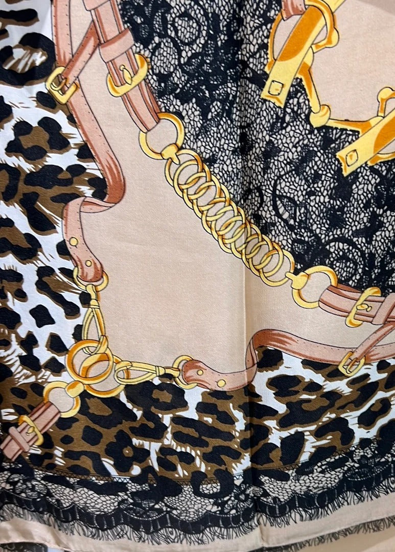 Animal Print Mid Size Medium Square Scarf