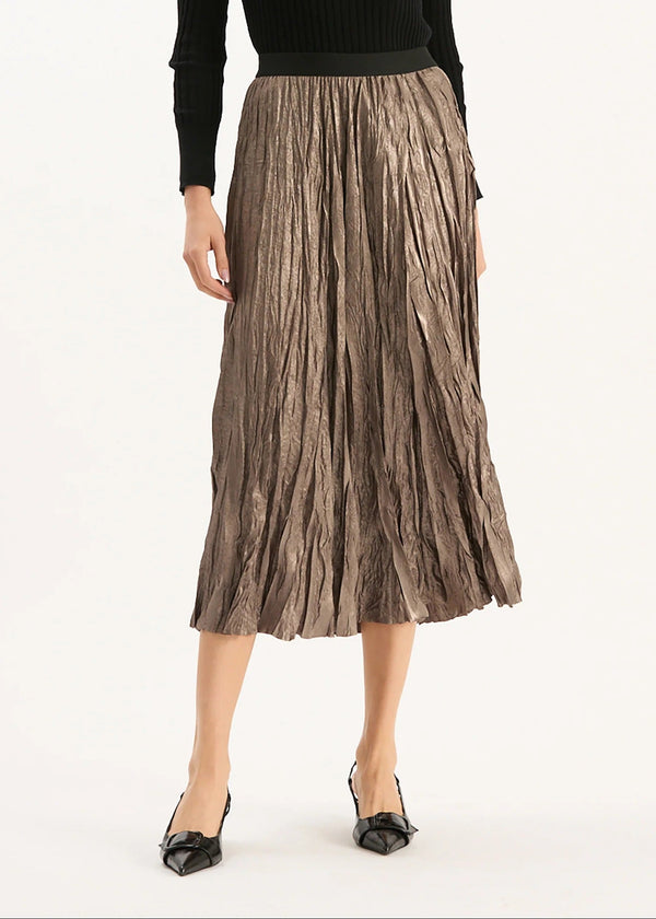 Cara Metallic Pleated Skirt