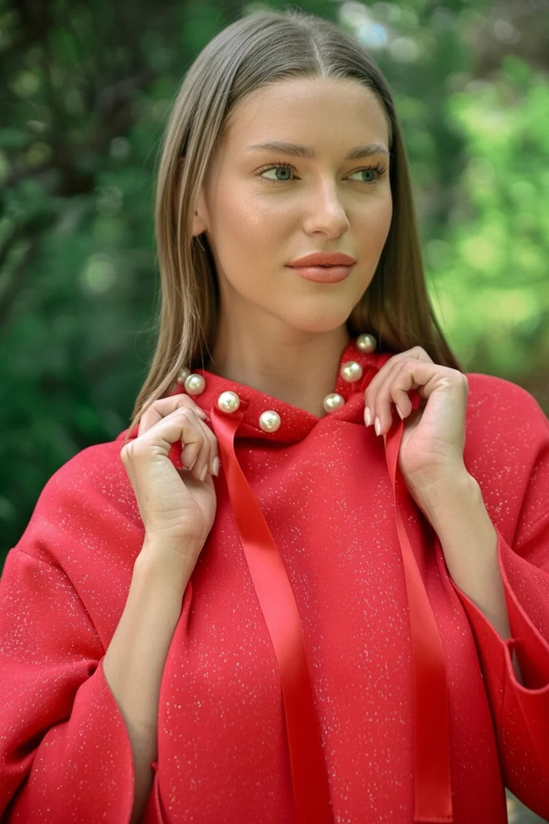 Francine French Scuba Pearl Hoodie with Glitter