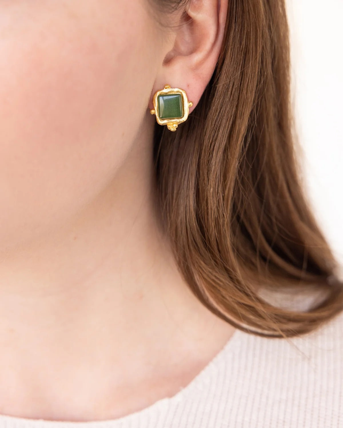 Charlotte Studs - Emerald Green
