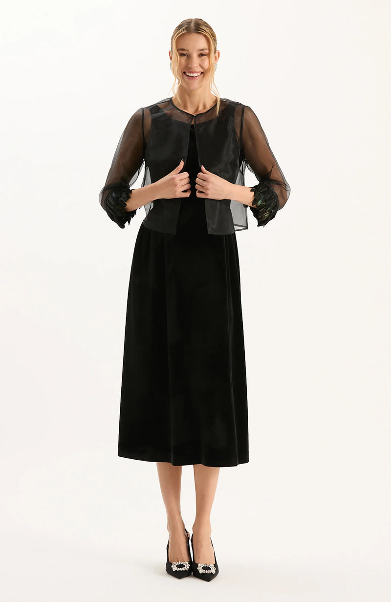 Elise Feather Trim Topper