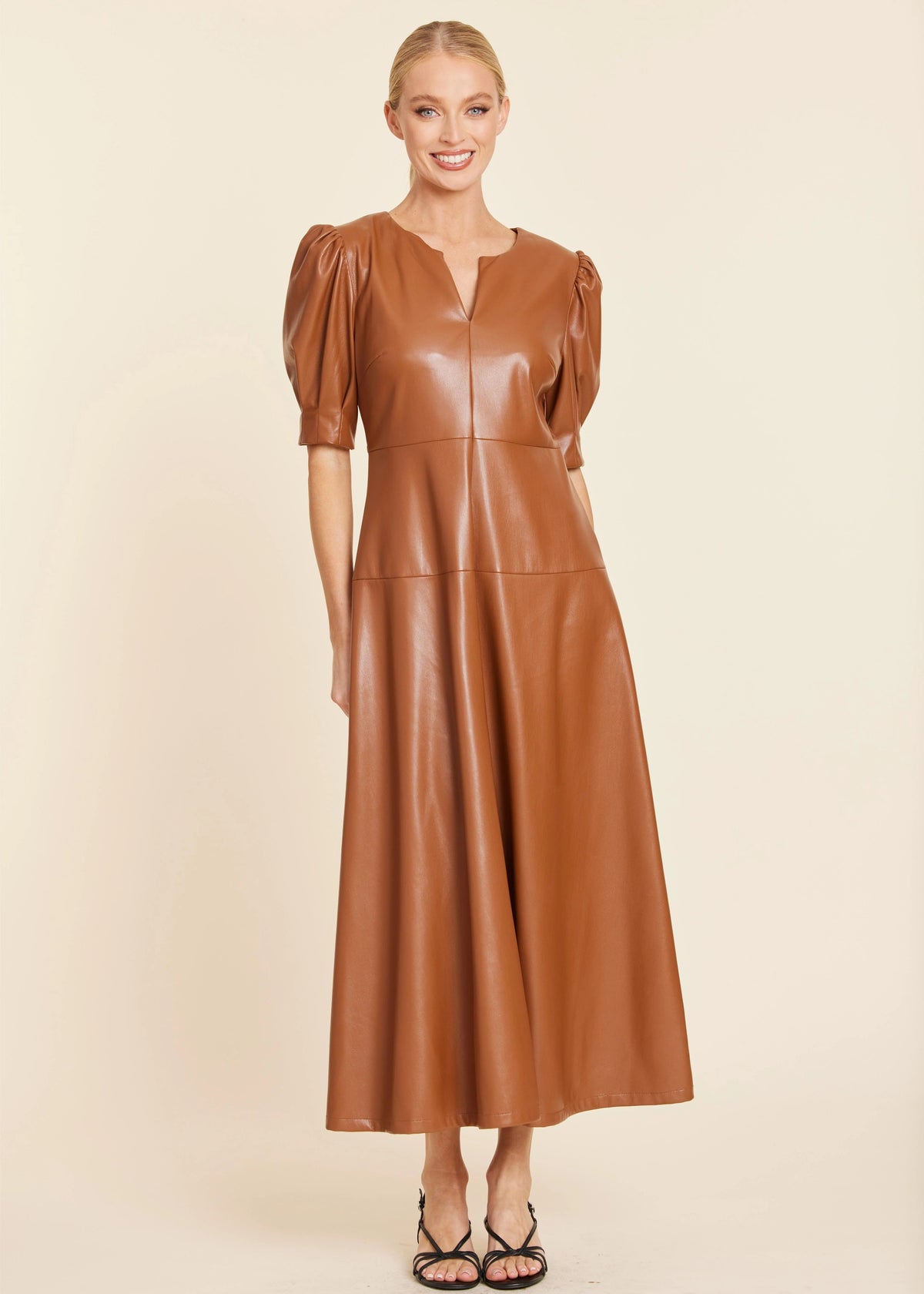 Vegan Leather Maxi Dress