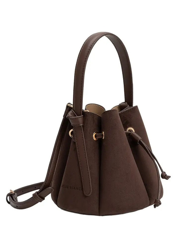 Laguna Mini Chocolate Recycled Vegan Suede Top Handle Bag – Ginger