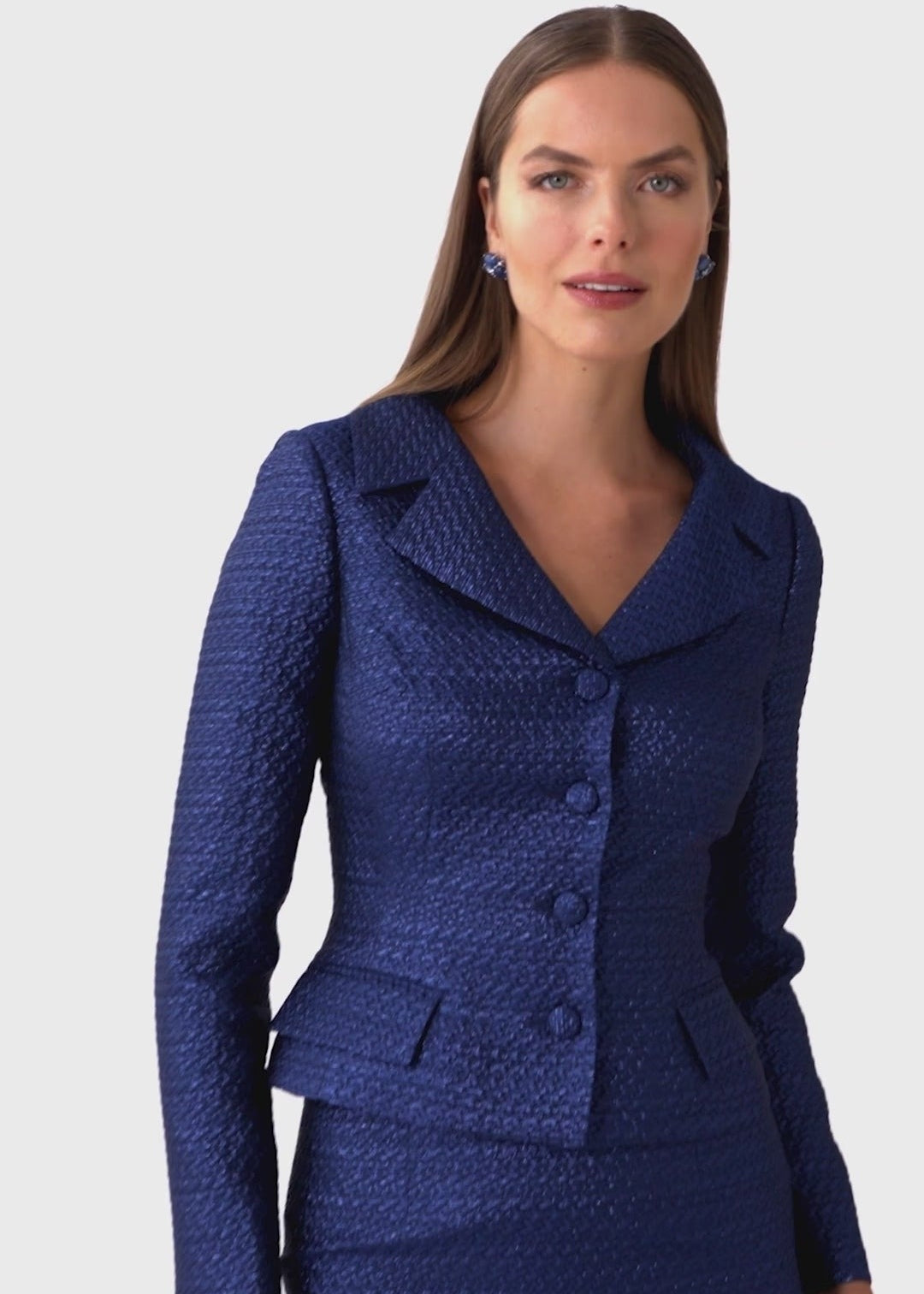 Shimmer Basket Weave Jacquard Blazer
