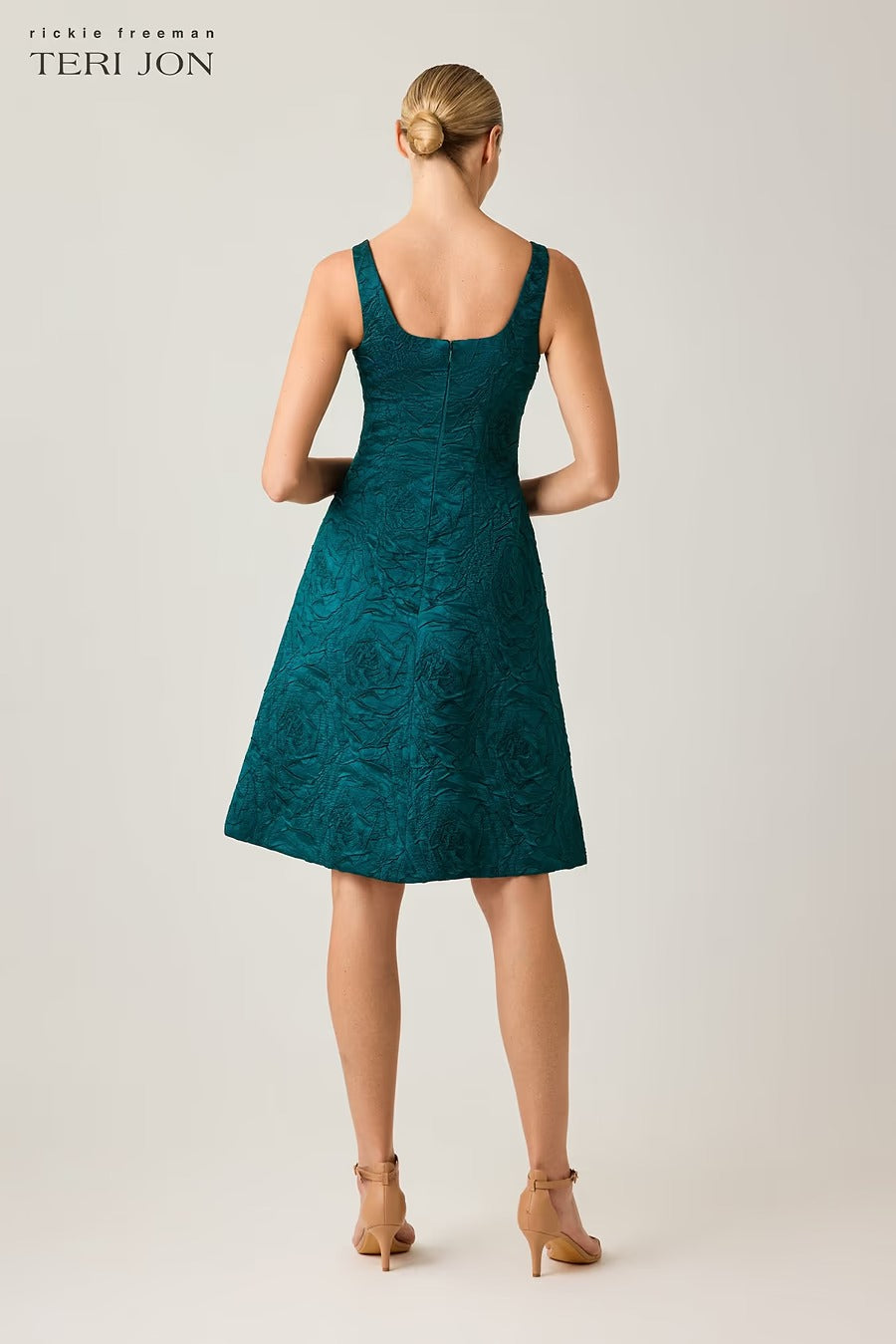 Jacquard Embossed Floral Motif Dress
