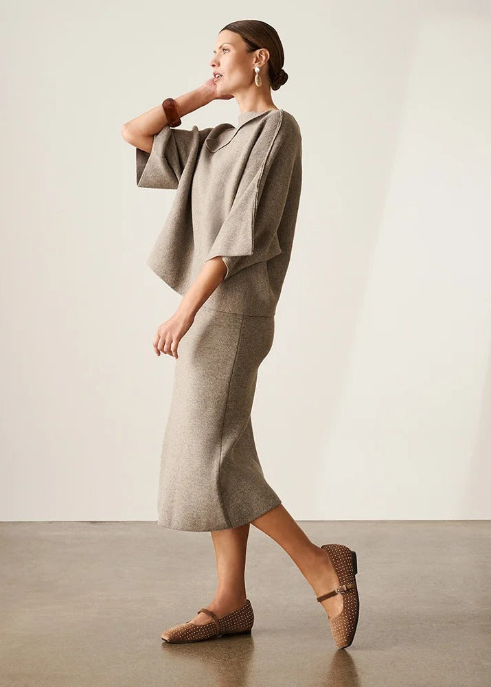 Hepburn Suede Stud Flat
