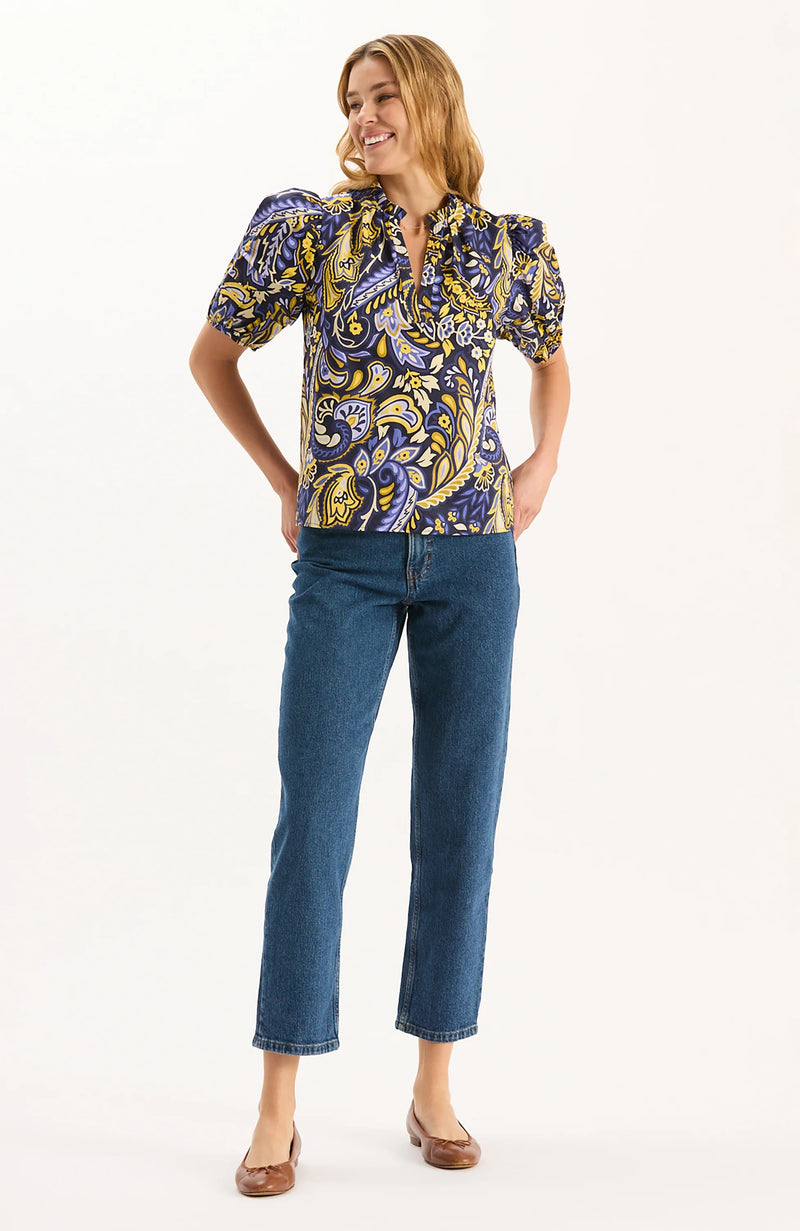 Jenna Cotton Sugar Plum Paisley Top