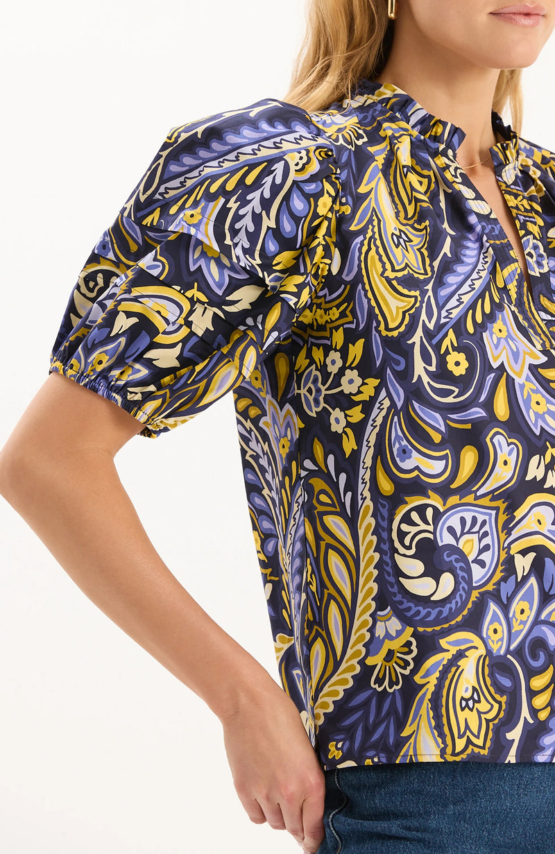 Jenna Cotton Sugar Plum Paisley Top