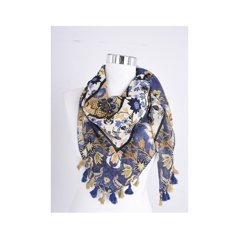 Balinese Flowers Cotton Scarf - 3 Colors
