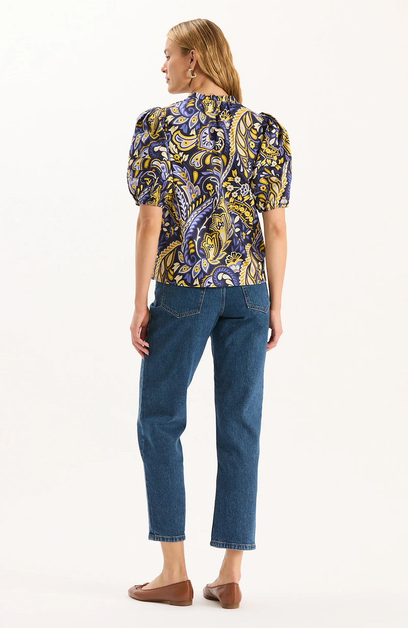 Jenna Cotton Sugar Plum Paisley Top